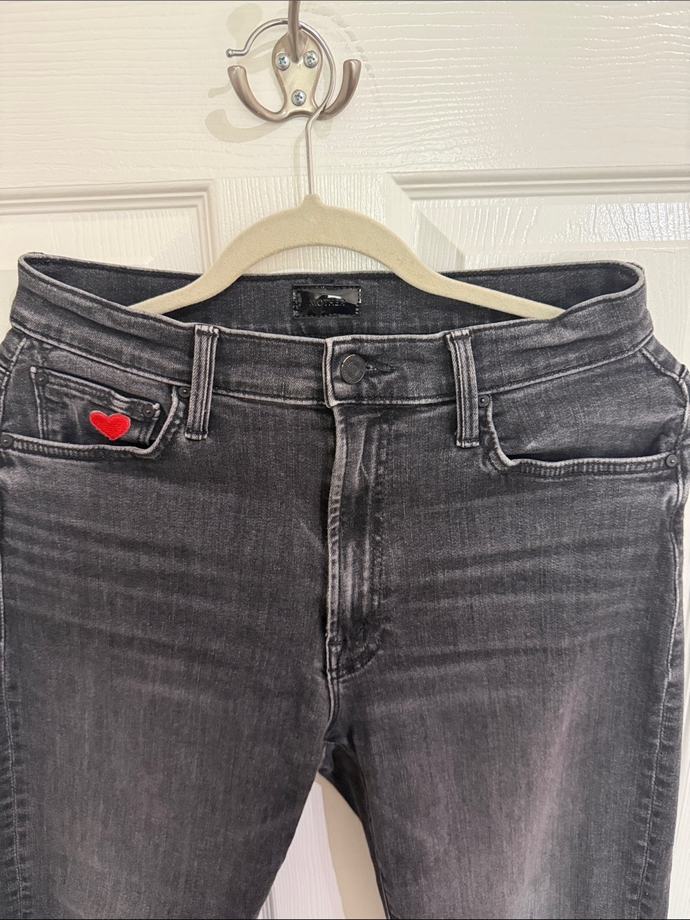 MOTHER The Ditcher Zip Ankle Black Washed Slim Jeans - Size 26